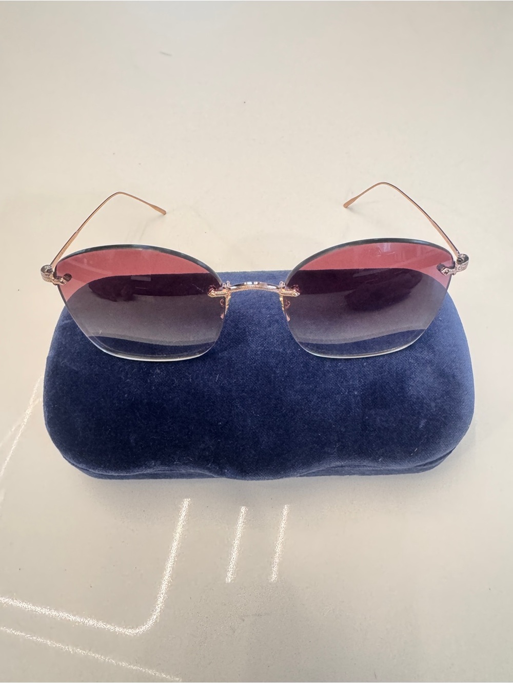 Oliver Peoples Coliena rimless pink gradient sunglasses